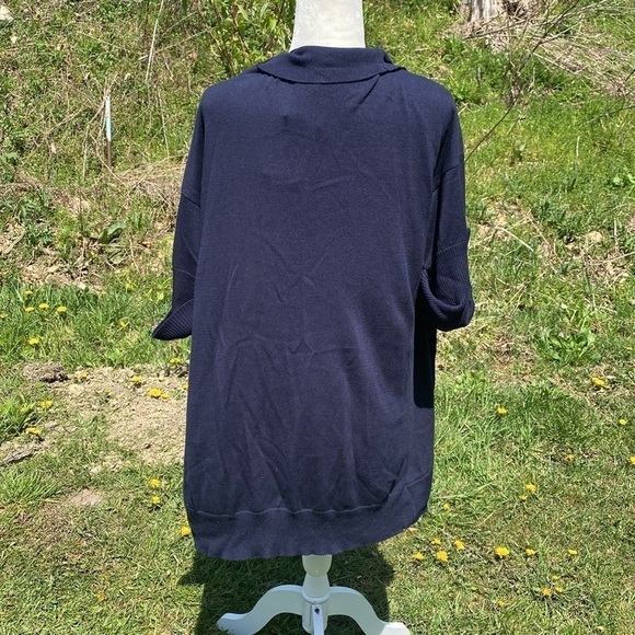 DUE Per Due Blue Open Front Cardigan size L NWT - Picture 6 of 8